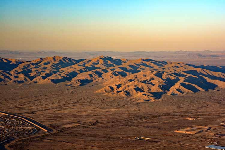view of the Central Arizona Project (CAP), a series of canals and reservoirs that bring water to Arizona from the Colorado River.